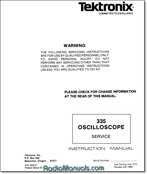 Tektronix 335 Service Manual - Click Image to Close